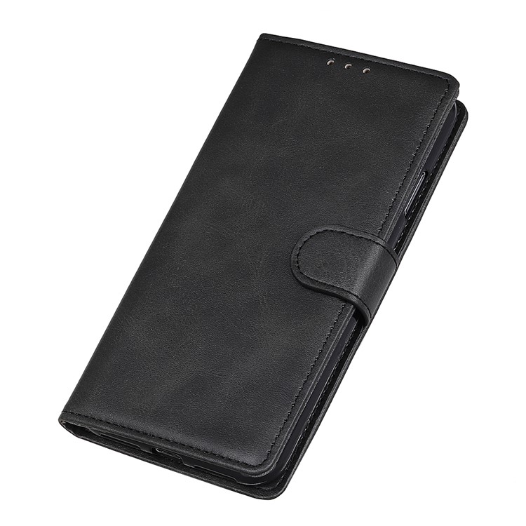 Matte Skin Leather Stand Cover with Wallet Phone Case for Samsung Galaxy A81/Note 10 Lite - Black-4