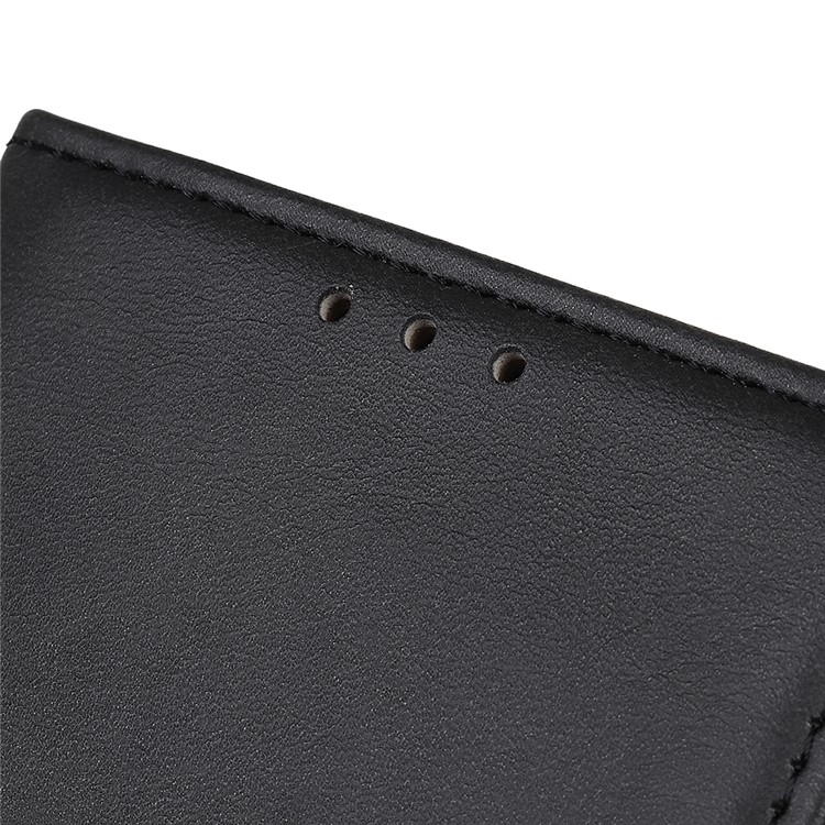 Matte Skin Leather Stand Cover with Wallet Phone Case for Samsung Galaxy A81/Note 10 Lite - Black-6