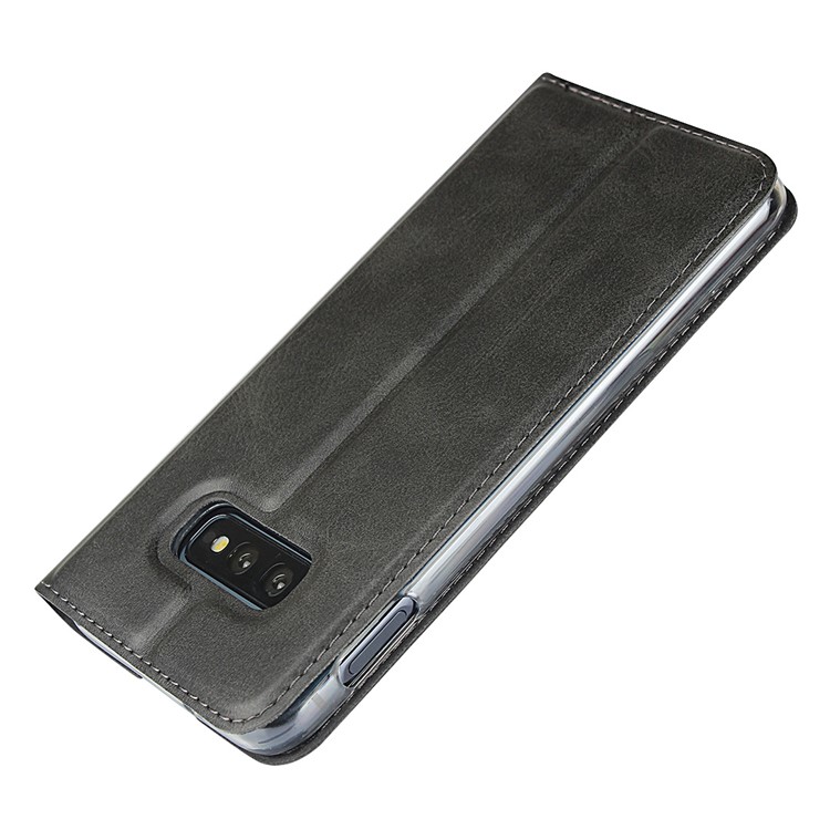 Stand Card Holder Leather Shell with Strap for Samsung Galaxy S10e - Black-7