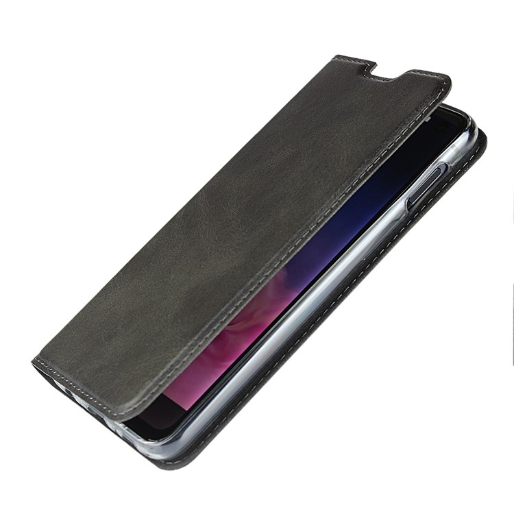 Stand Card Holder Leather Shell with Strap for Samsung Galaxy S10e - Black-8