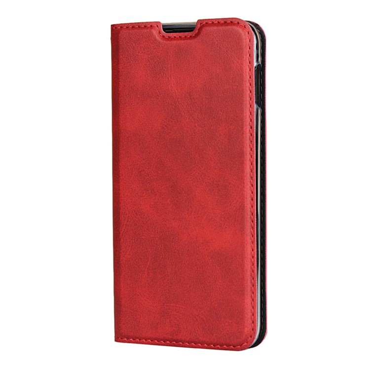 Stand Card Holder Leather Shell with Strap for Samsung Galaxy S10e - Red-3