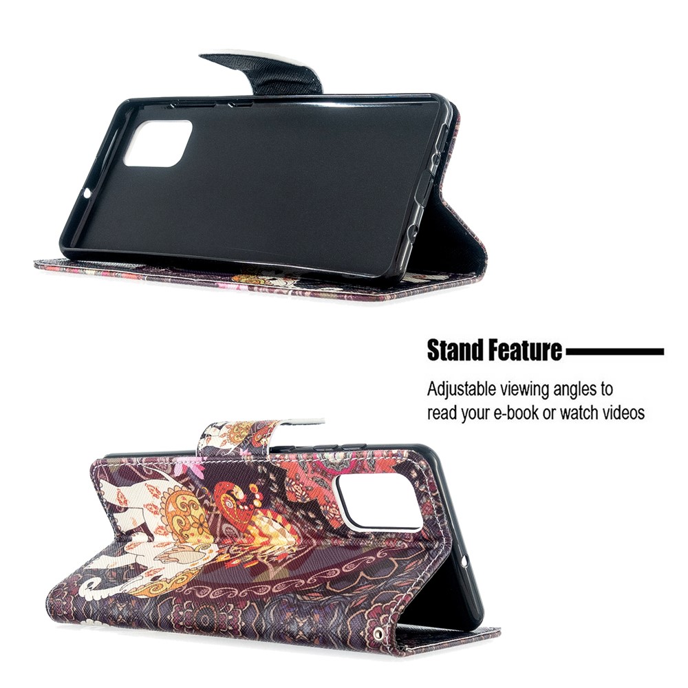 Pattern Printing Wallet Stand Flip Leather Case for Samsung Galaxy A71 A715 - Malanda and Elephant-5