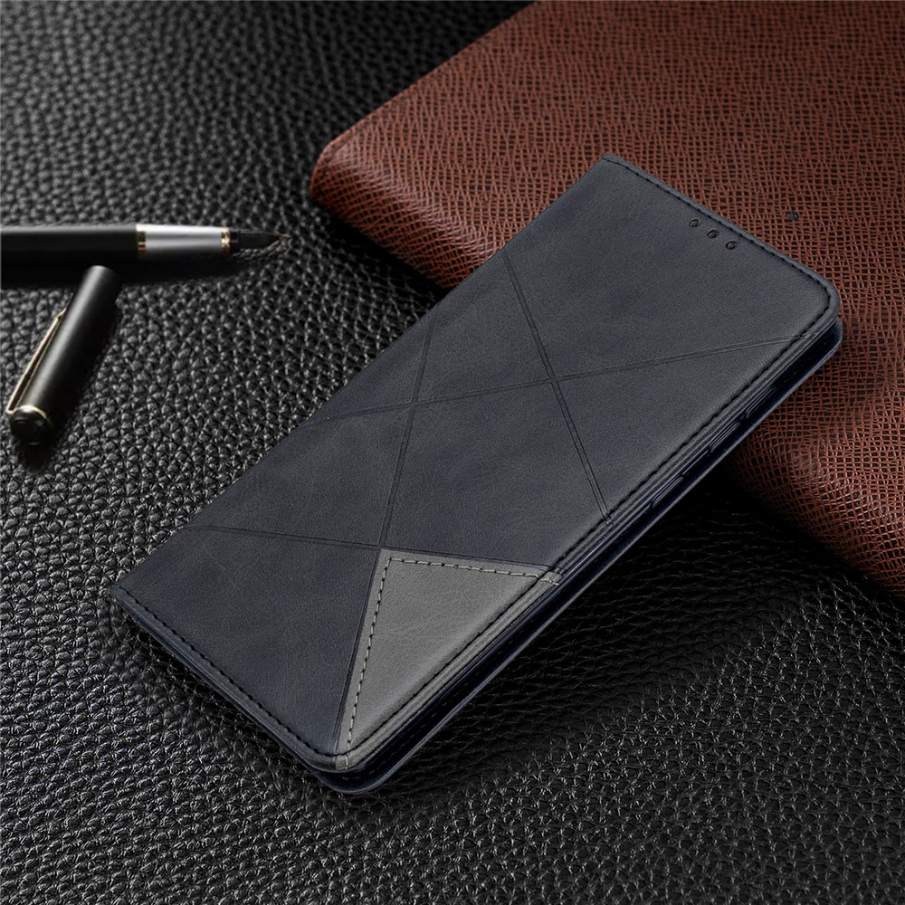 Geometric Pattern Stand Leather Case Card Holder Shell for Samsung Galaxy A71 A715 - Black-8