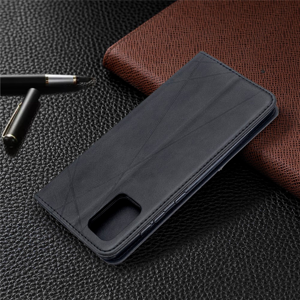 Geometric Pattern Stand Leather Case Card Holder Shell for Samsung Galaxy A71 A715 - Black-9