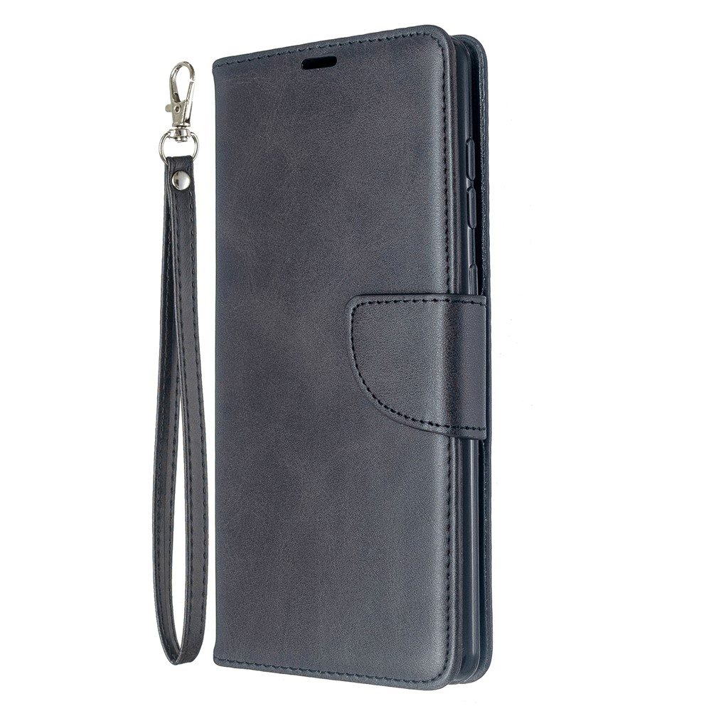 Normallack PU-lederne Mappe Stand Handy-Gehäuse Für Samsung Galaxy A71 - Schwarz-2