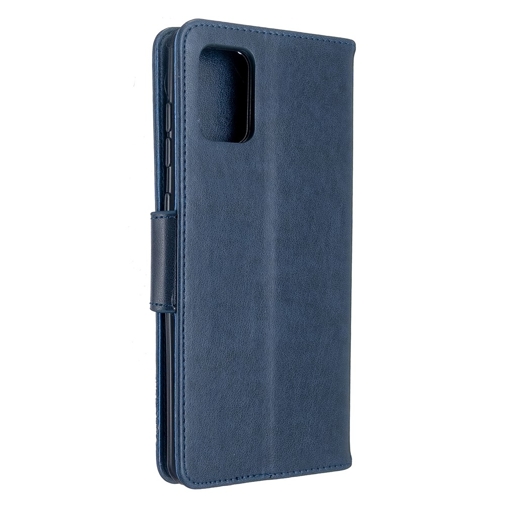 Imprint Butterflies Wallet Stand Flip Leather Case for Samsung Galaxy A71 A715 - Blue-3