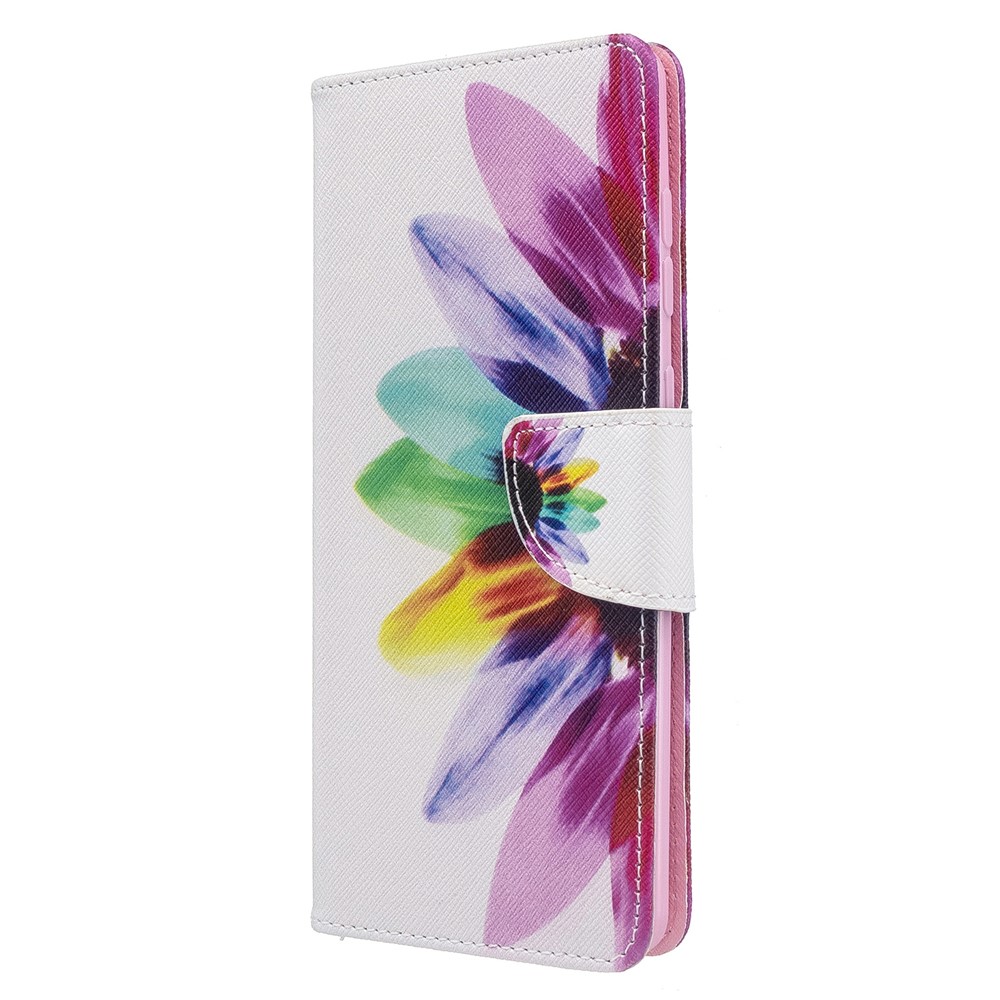Pattern Printing Wallet Leather Flip Phone Cover for Samsung Galaxy A71 A715 - Colorful Petal-2