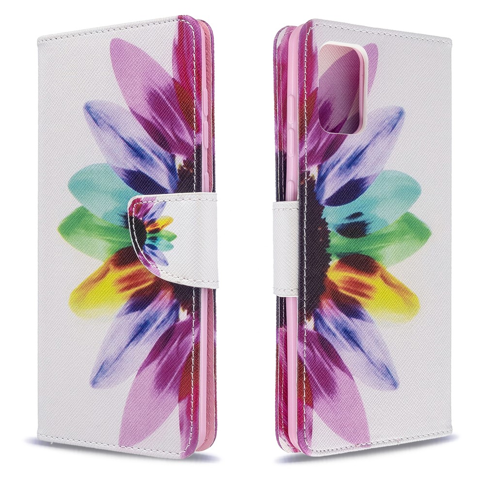 Pattern Printing Wallet Leather Flip Phone Cover for Samsung Galaxy A71 A715 - Colorful Petal-4