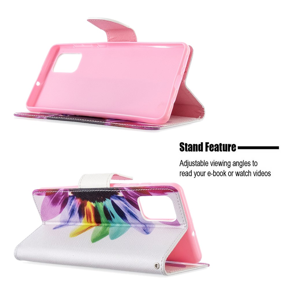 Pattern Printing Wallet Leather Flip Phone Cover for Samsung Galaxy A71 A715 - Colorful Petal-5