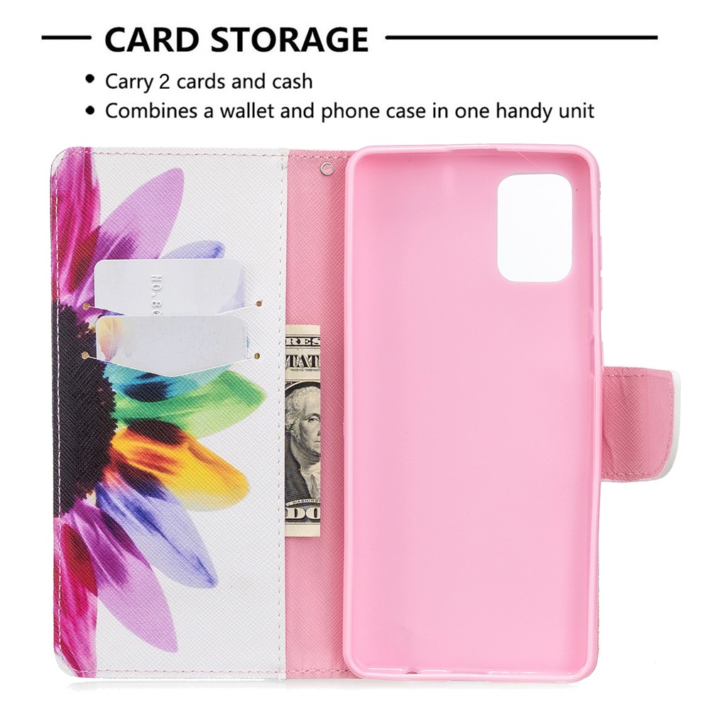 Pattern Printing Wallet Leather Flip Phone Cover for Samsung Galaxy A71 A715 - Colorful Petal-6