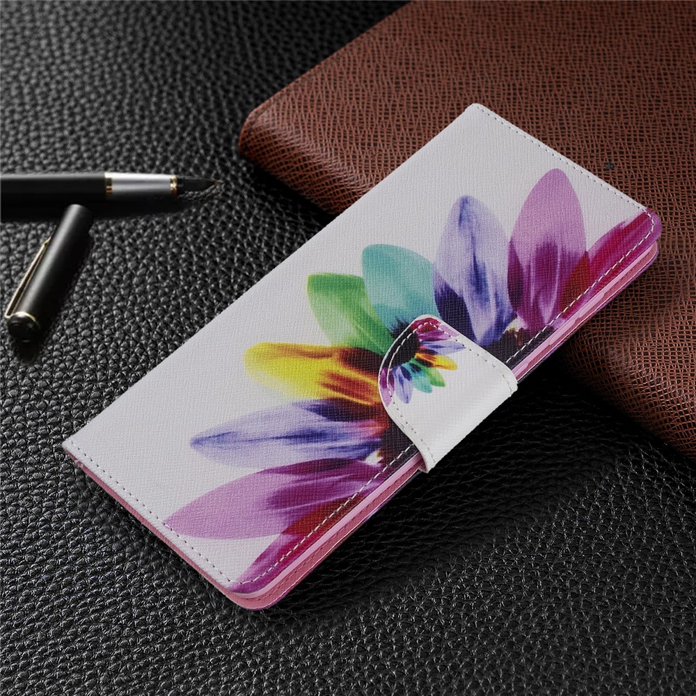 Pattern Printing Wallet Leather Flip Telefone Para Samsung Galaxy A71 A715 - Pétala Colorida-7