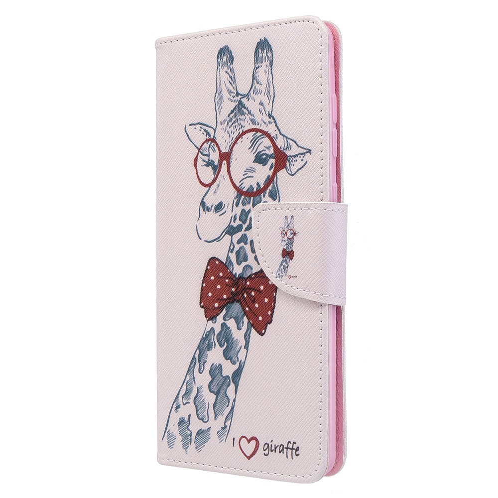 Pattern Printing Wallet Leather Flip Phone Cover for Samsung Galaxy A71 A715 - Giraffe-2