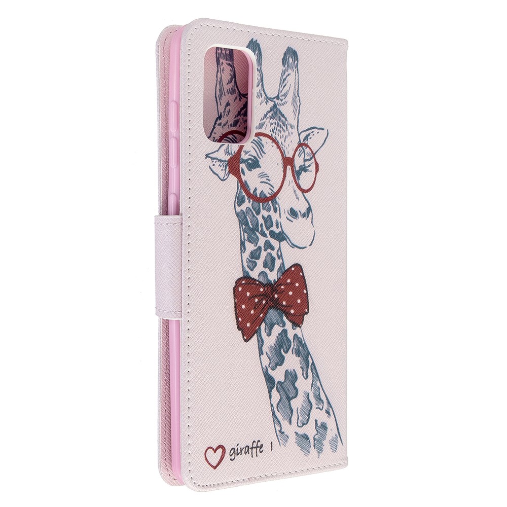 Pattern Printing Wallet Leather Flip Phone Cover for Samsung Galaxy A71 A715 - Giraffe-3