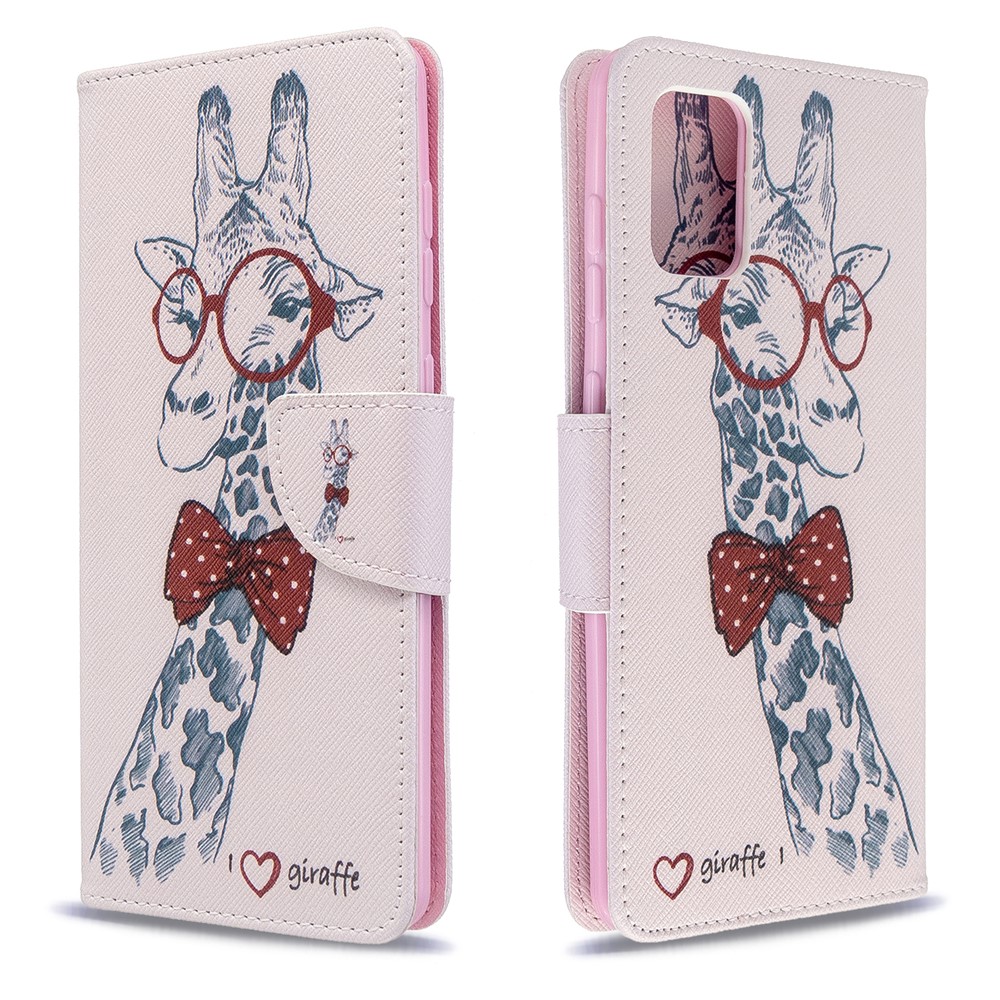 Pattern Printing Wallet Leather Flip Phone Cover for Samsung Galaxy A71 A715 - Giraffe-4