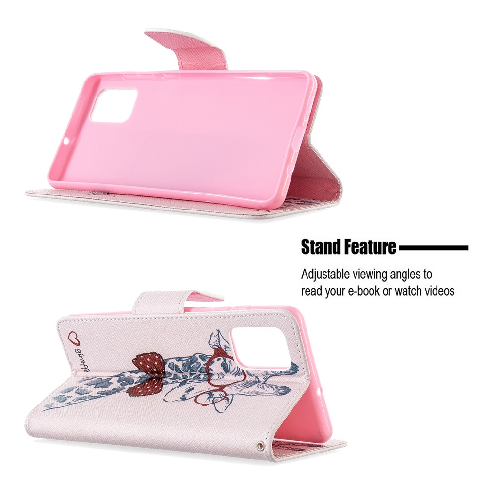 Pattern Printing Wallet Leather Flip Phone Cover for Samsung Galaxy A71 A715 - Giraffe-5
