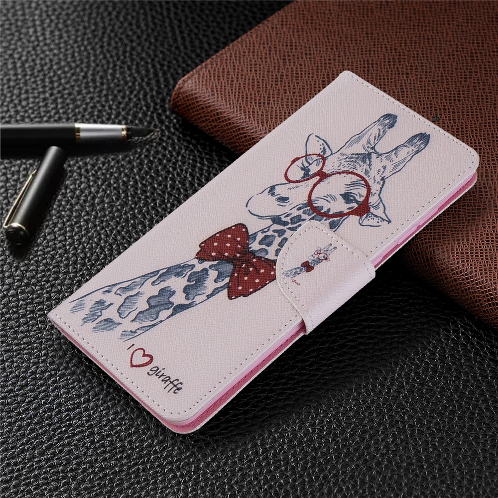 Pattern Printing Wallet Leather Flip Phone Cover for Samsung Galaxy A71 A715 - Giraffe-7
