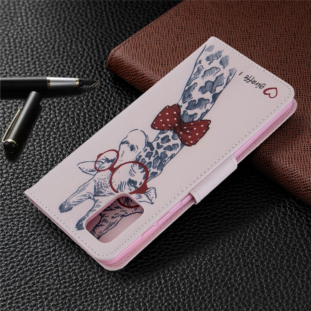 Pattern Printing Wallet Leather Flip Phone Cover for Samsung Galaxy A71 A715 - Giraffe-8