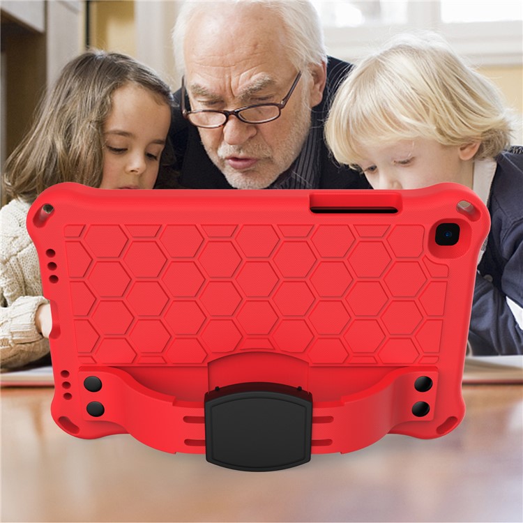 Honeycomb Texture EVA Tablet Shell with Shoulder Strap for Samsung Galaxy Tab A 8.0 Wi-Fi (2019) SM-T290/T295 - Red/Black-4