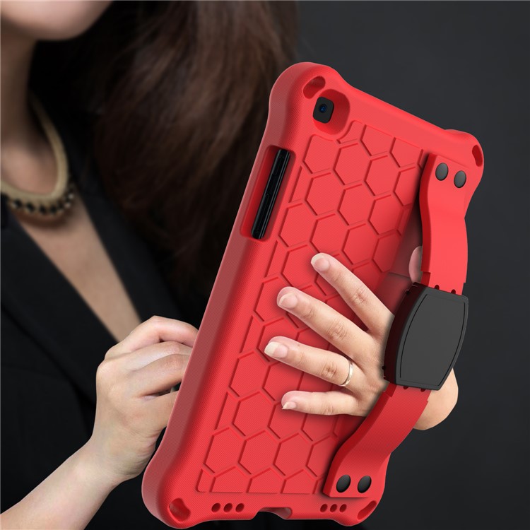 Honeycomb Texture EVA Tablet Shell with Shoulder Strap for Samsung Galaxy Tab A 8.0 Wi-Fi (2019) SM-T290/T295 - Red/Black-6