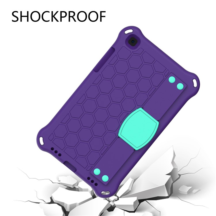 Honeycomb Texture EVA Tablet Shell with Shoulder Strap for Samsung Galaxy Tab A 8.0 Wi-Fi (2019) SM-T290/T295 - Purple/Cyan-3