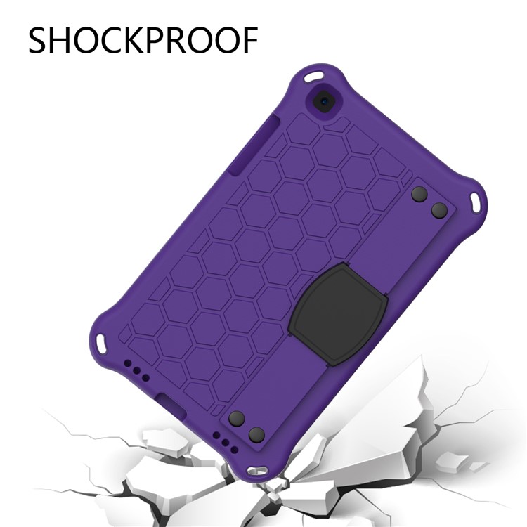 Honeycomb Texture EVA Tablet Shell with Shoulder Strap for Samsung Galaxy Tab A 8.0 Wi-Fi (2019) SM-T290/T295 - Purple/Black-3