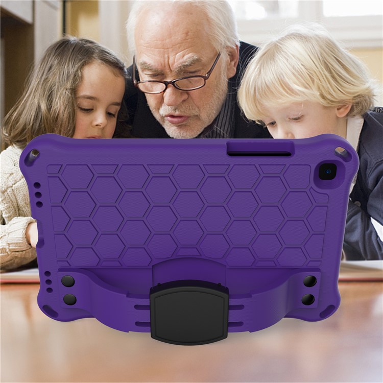 Honeycomb Texture EVA Tablet Shell with Shoulder Strap for Samsung Galaxy Tab A 8.0 Wi-Fi (2019) SM-T290/T295 - Purple/Black-4