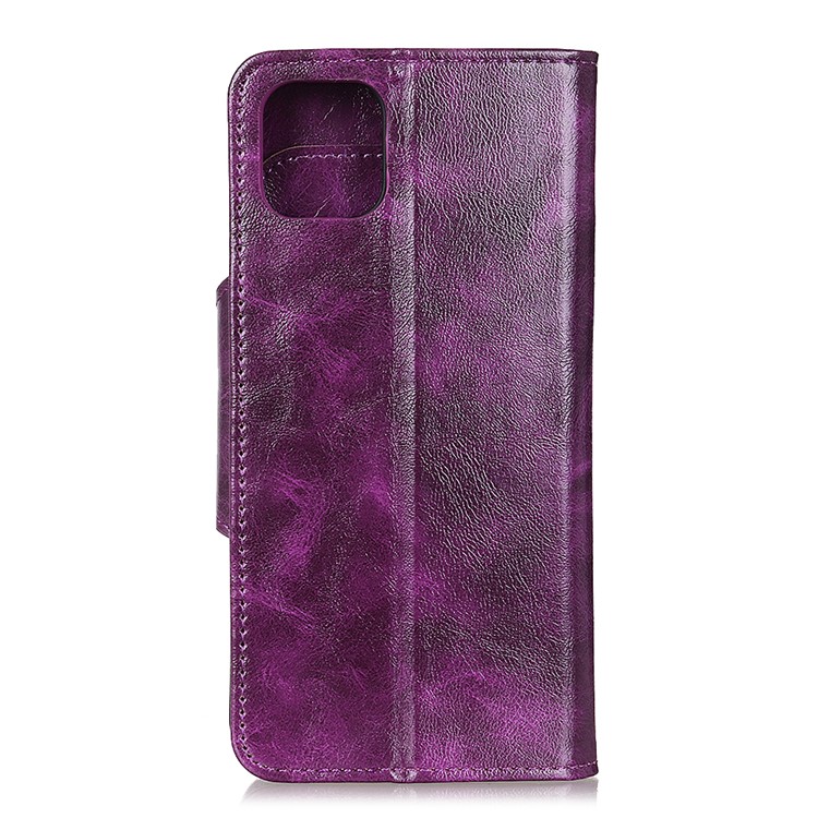 6 Card Slots Crazy Horse Leather Stand Case for Samsung Galaxy A81/Note 10 Lite - Purple-3