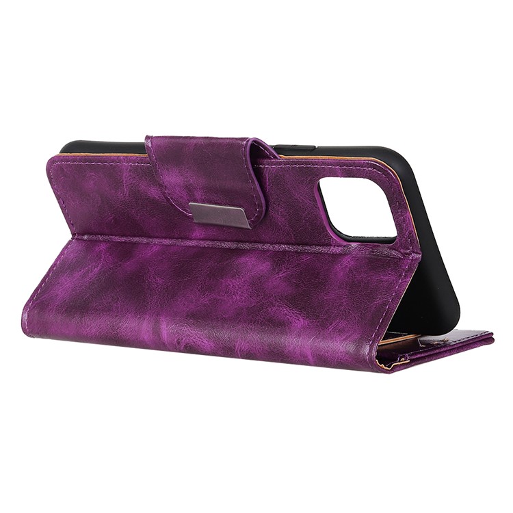 6 Card Slots Crazy Horse Leather Stand Case for Samsung Galaxy A81/Note 10 Lite - Purple-7