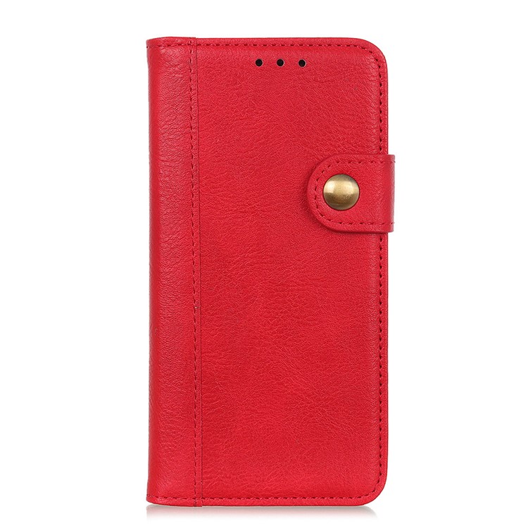 Litchi Skin Wallet Leather Stand Case for Samsung Galaxy A91/S10 Lite - Red-2