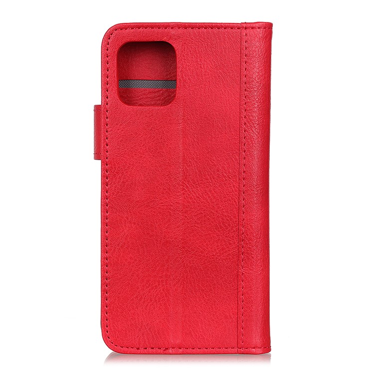 Litchi Skin Wallet Leather Stand Case for Samsung Galaxy A91/S10 Lite - Red-3