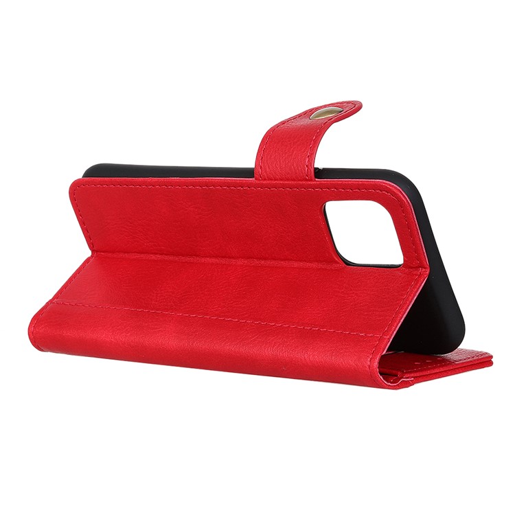 Litchi Skin Wallet Leather Stand Case for Samsung Galaxy A91/S10 Lite - Red-4