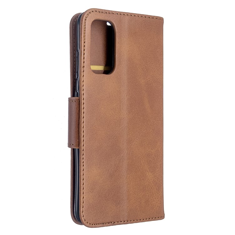 Wallet Leather Stand Case for Samsung Galaxy S20 - Coffee-3