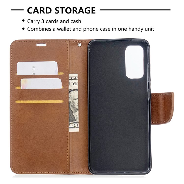 Wallet Leather Stand Case for Samsung Galaxy S20 - Coffee-6