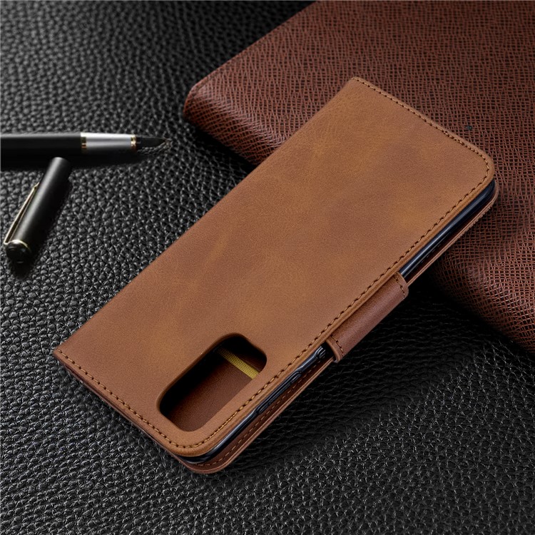 Wallet Leather Stand Case for Samsung Galaxy S20 - Coffee-8