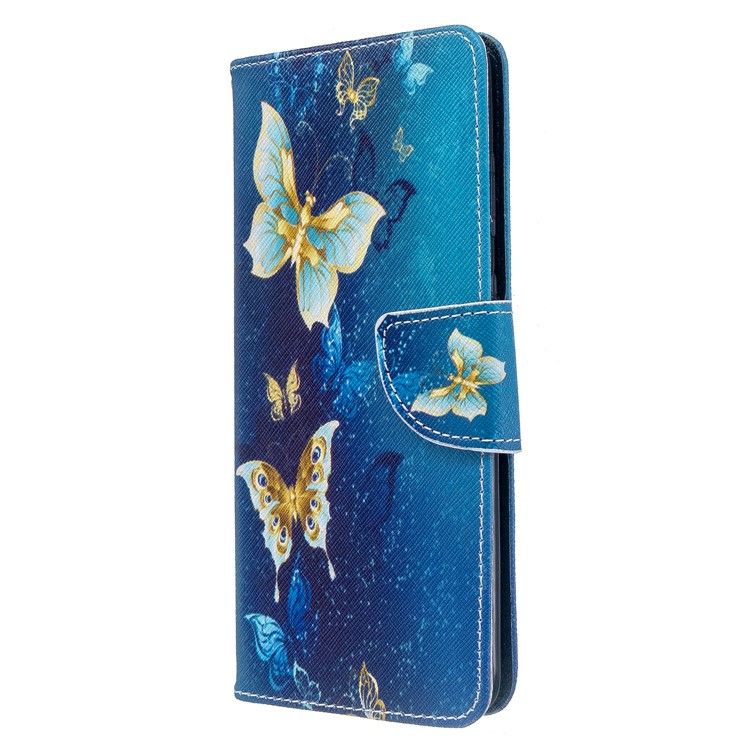 Pattern Printing Wallet Stand Flip Leather Shell for Samsung Galaxy S20 Plus - Metal Butterflies-2