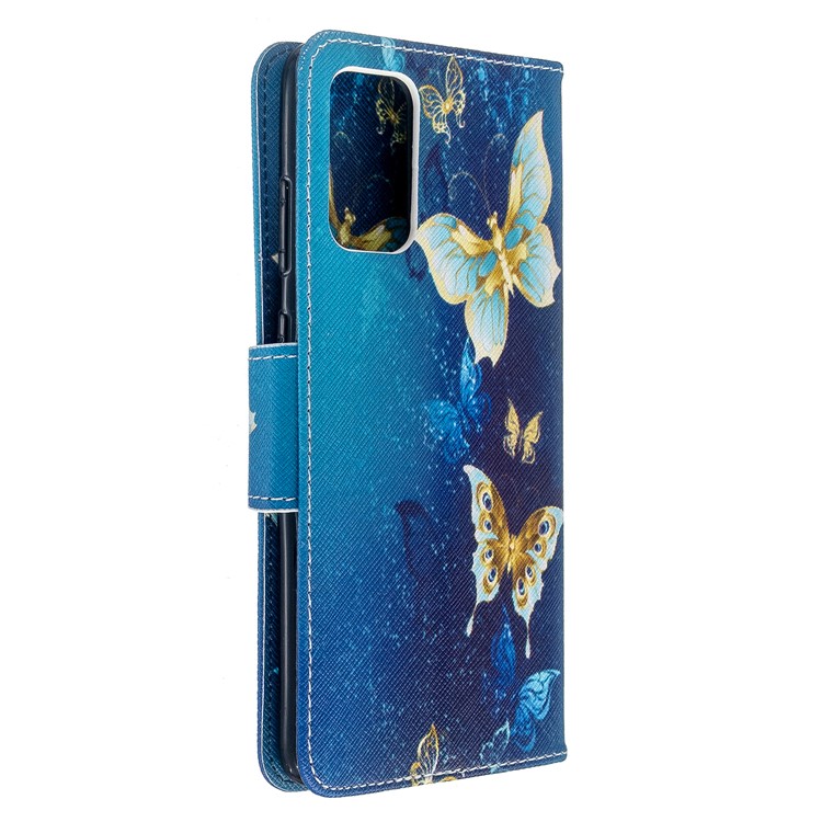 Pattern Printing Wallet Stand Flip Leather Shell for Samsung Galaxy S20 Plus - Metal Butterflies-3