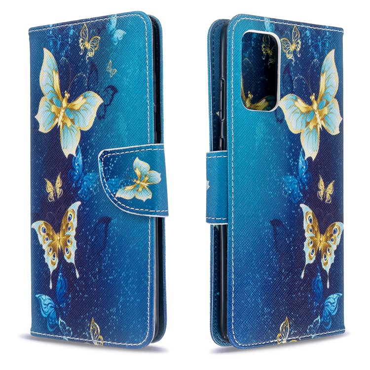 Pattern Printing Wallet Stand Flip Leather Shell for Samsung Galaxy S20 Plus - Metal Butterflies-4