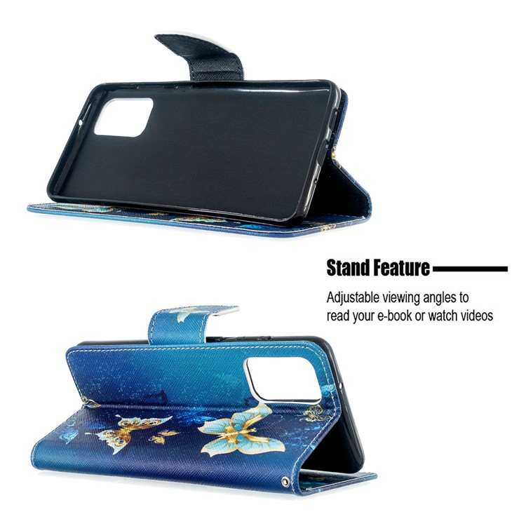 Pattern Printing Wallet Stand Flip Leather Shell for Samsung Galaxy S20 Plus - Metal Butterflies-5