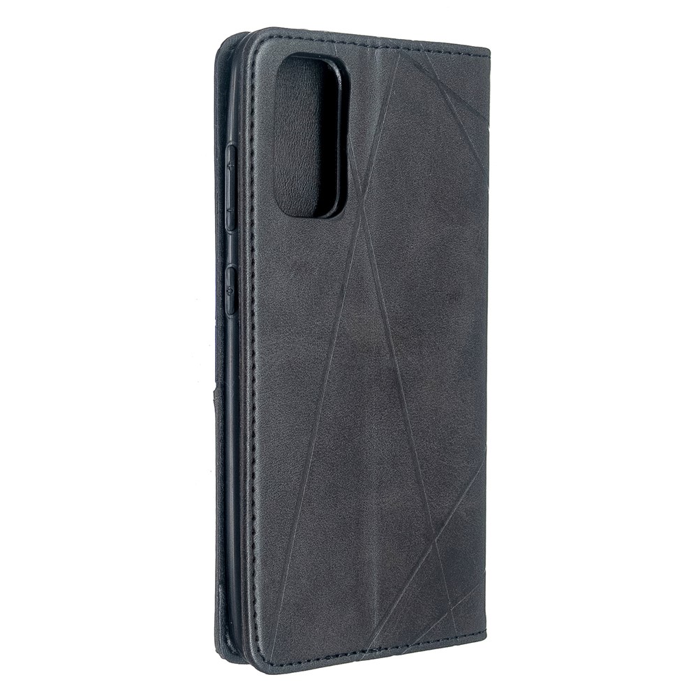 Geometric Pattern Stand Leather Card Holder Case for Samsung Galaxy S20 - Black-3