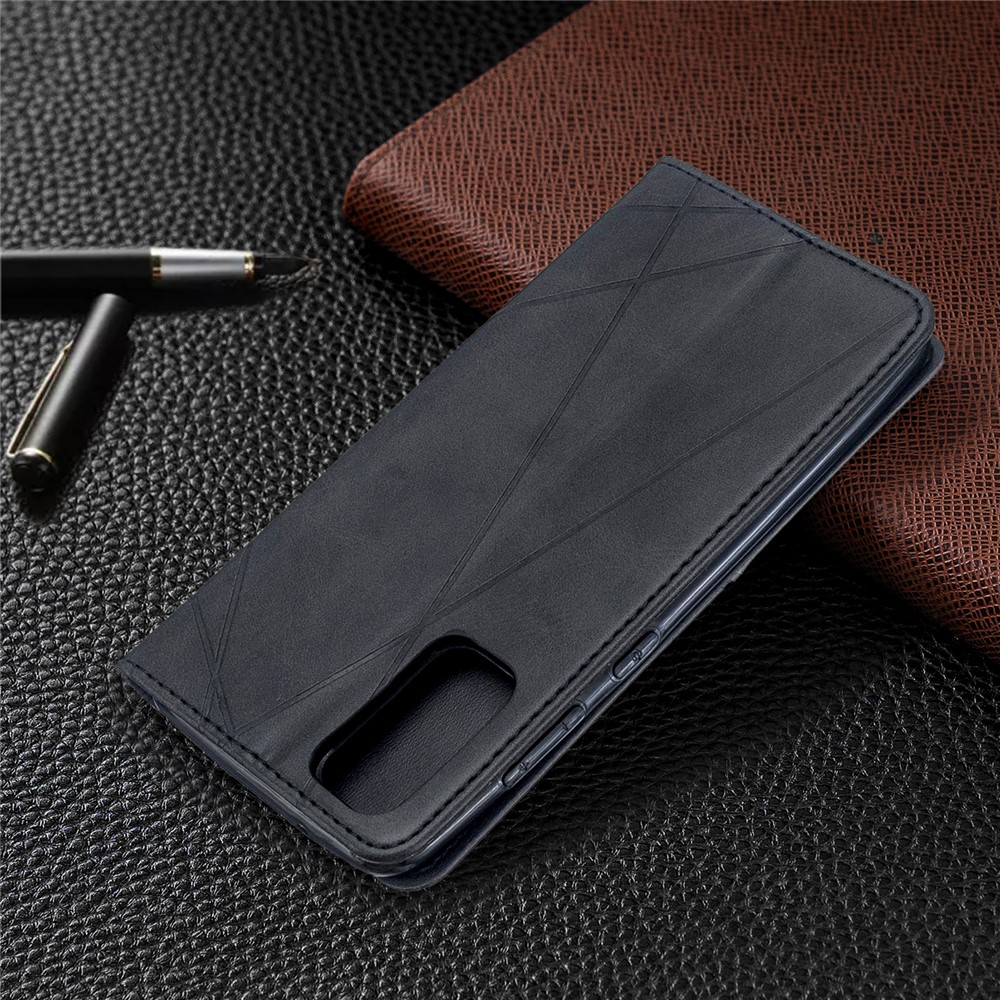 Geometric Pattern Stand Leather Card Holder Case for Samsung Galaxy S20 - Black-9