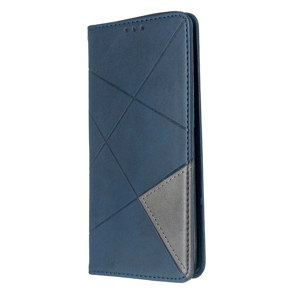 Geometric Pattern Stand Leather Card Holder Case for Samsung Galaxy S20 - Blue-2