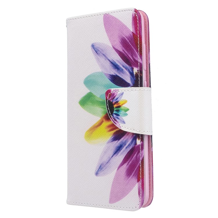 Pattern Printing Leather Wallet Stand Case for Samsung Galaxy S20 - Colorful Petals-2