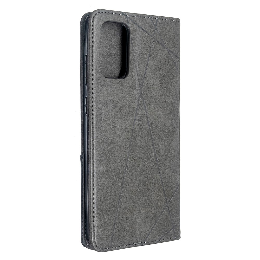 Geometric Pattern Stand Leather Card Holder Case for Samsung Galaxy S20 Plus - Grey-3