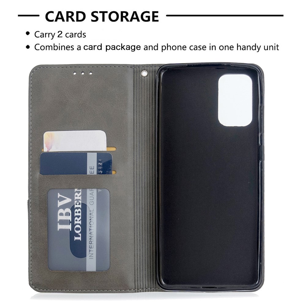 Geometric Pattern Stand Leather Card Holder Case for Samsung Galaxy S20 Plus - Grey-7