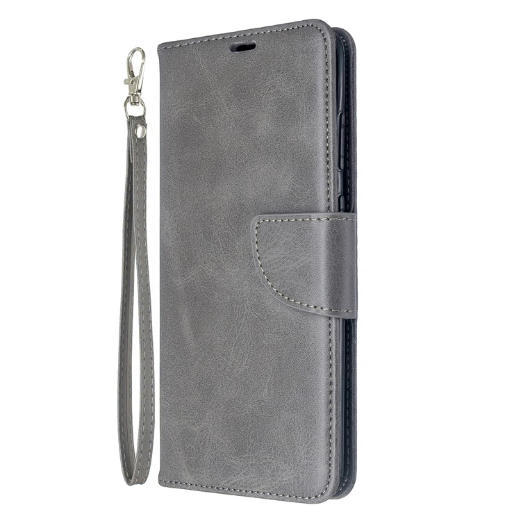 PU Carteira De Couro Da Tampa Do Caso De Suporte Com Alça Para Samsung Galaxy S11 - Cinzento-2