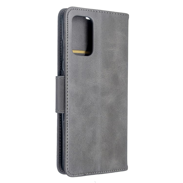 PU Carteira De Couro Da Tampa Do Caso De Suporte Com Alça Para Samsung Galaxy S11 - Cinzento-3