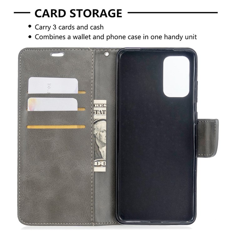 PU Carteira De Couro Da Tampa Do Caso De Suporte Com Alça Para Samsung Galaxy S11 - Cinzento-6