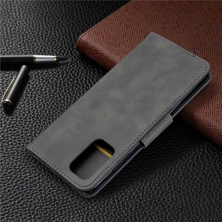 PU Carteira De Couro Da Tampa Do Caso De Suporte Com Alça Para Samsung Galaxy S11 - Cinzento-8