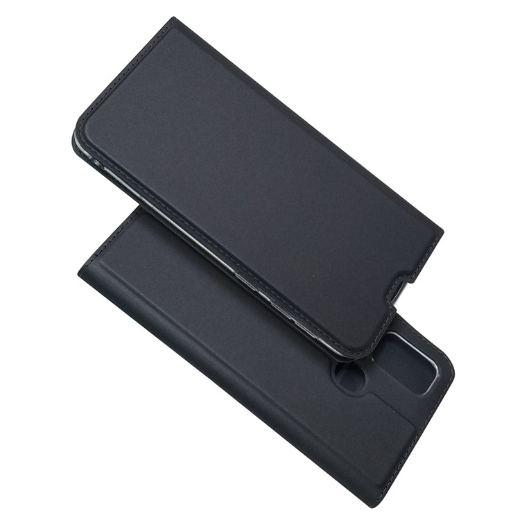 Magnetic Closure Leather Card Holder Phone Covering for Samsung Galaxy M30s - Black-1