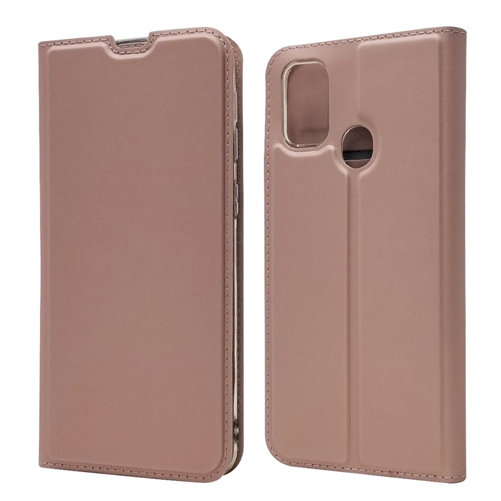 Magnetic Closure Leather Card Holder Phone Covering for Samsung Galaxy M30s / M2 - Rose Gold-2